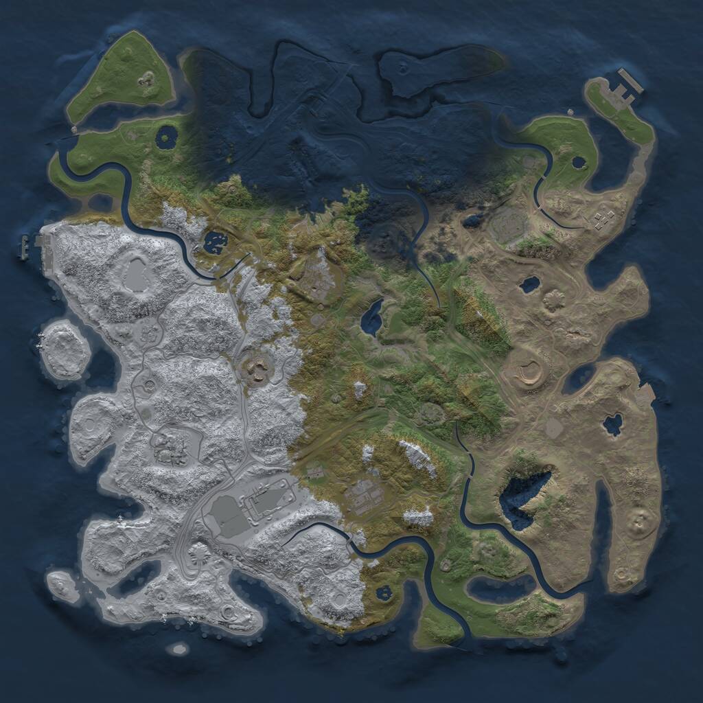Rust Map: Procedural Map, Size: 4500, Seed: 747030127, 15 Monuments