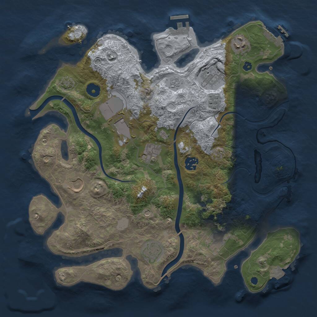 Rust Map: Procedural Map, Size: 3500, Seed: 247455, 15 Monuments