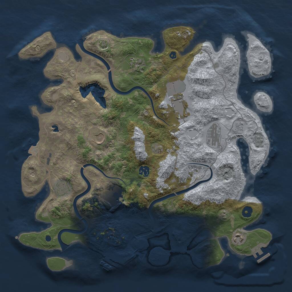 Rust Map: Procedural Map, Size: 4000, Seed: 202505, 15 Monuments