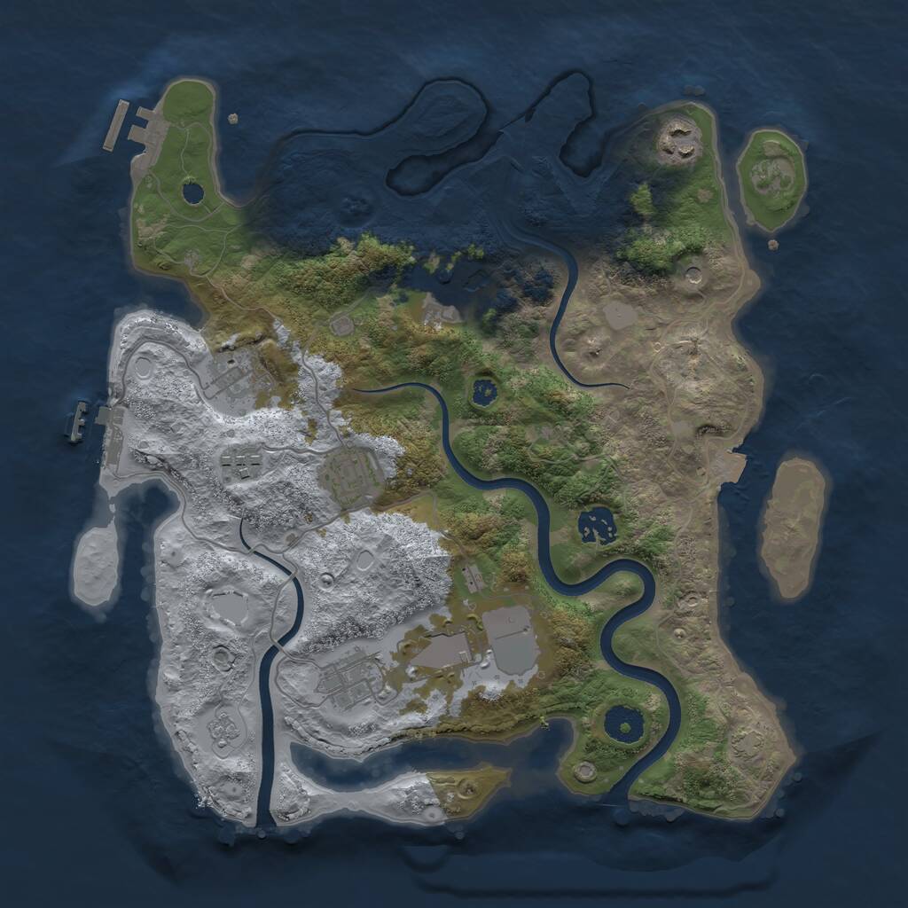 Rust Map: Procedural Map, Size: 3500, Seed: 423512, 14 Monuments