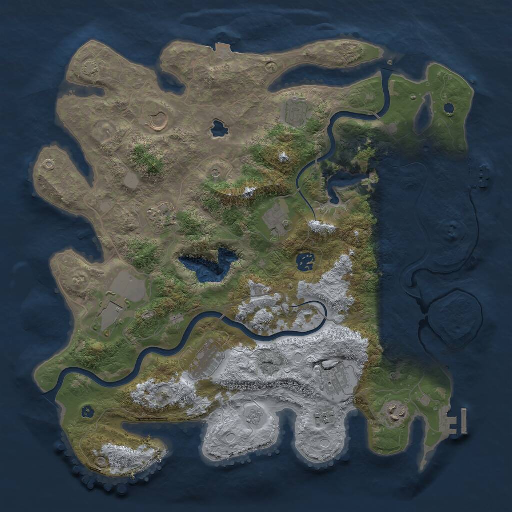 Rust Map: Procedural Map, Size: 4000, Seed: 1516584419, 16 Monuments