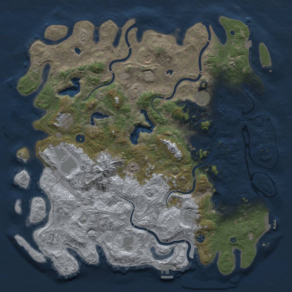 Rust Map: Procedural Map, Size: 5000, Seed: 160450, 17 Monuments