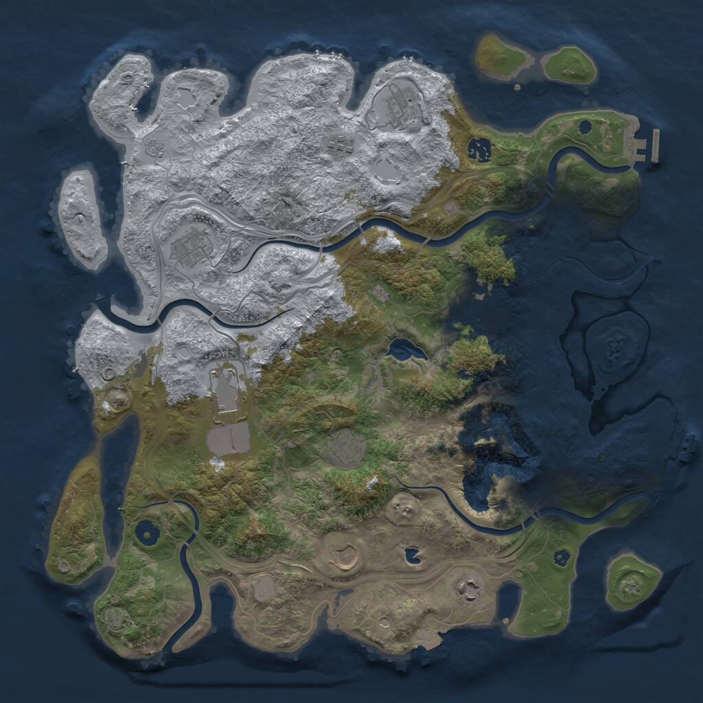 Rust Map: Procedural Map, Size: 4250, Seed: 333454678, 15 Monuments