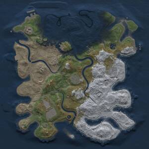 Thumbnail Rust Map: Procedural Map, Size: 3700, Seed: 1895763164, 13 Monuments
