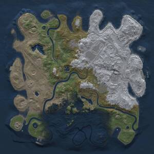 Thumbnail Rust Map: Procedural Map, Size: 4250, Seed: 493939234, 15 Monuments