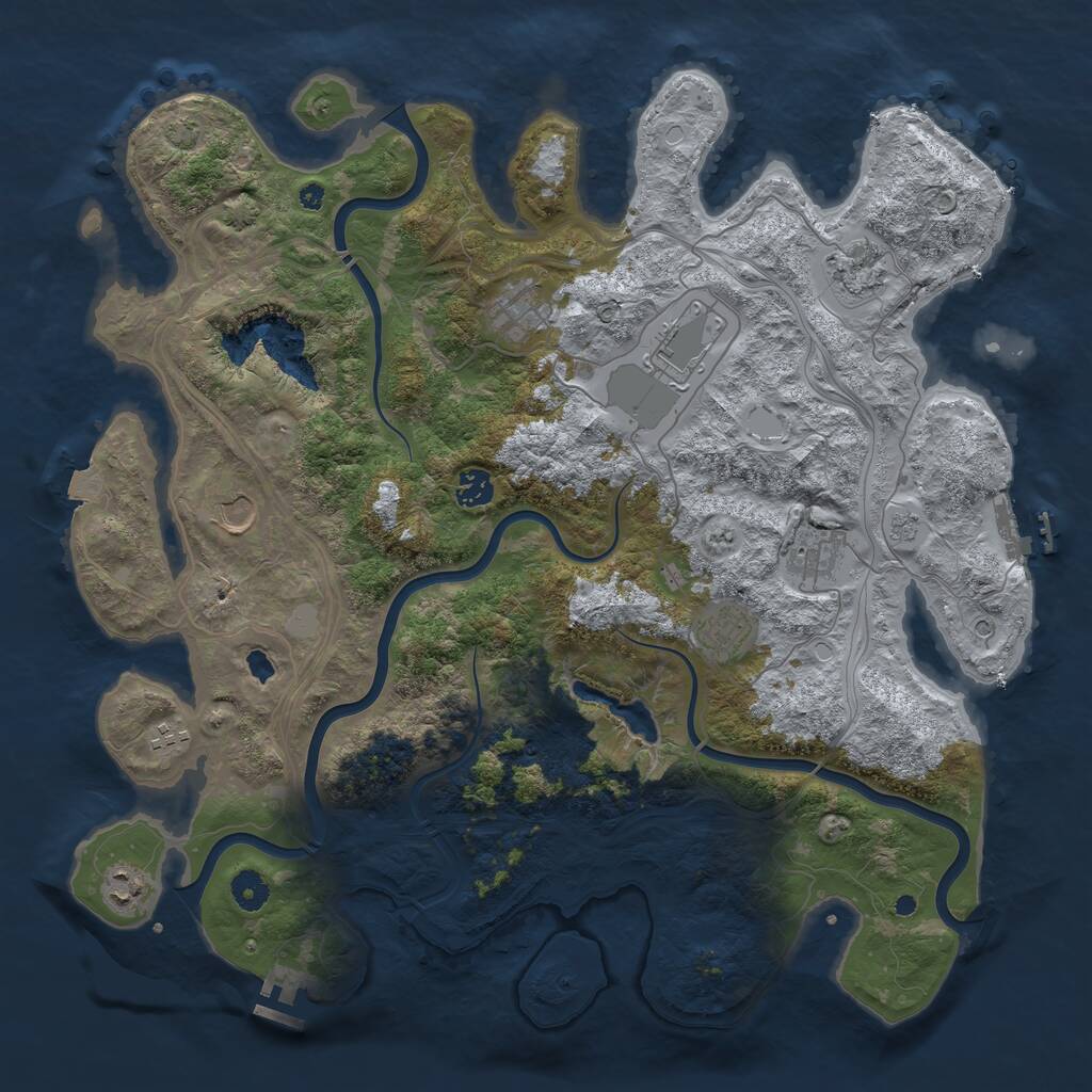 Rust Map: Procedural Map, Size: 4250, Seed: 493939234, 15 Monuments