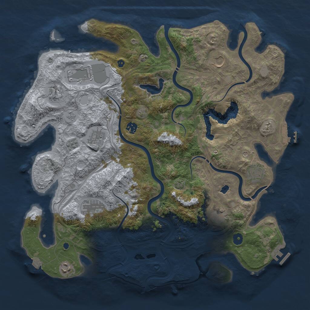 Rust Map: Procedural Map, Size: 4250, Seed: 1287268880, 16 Monuments