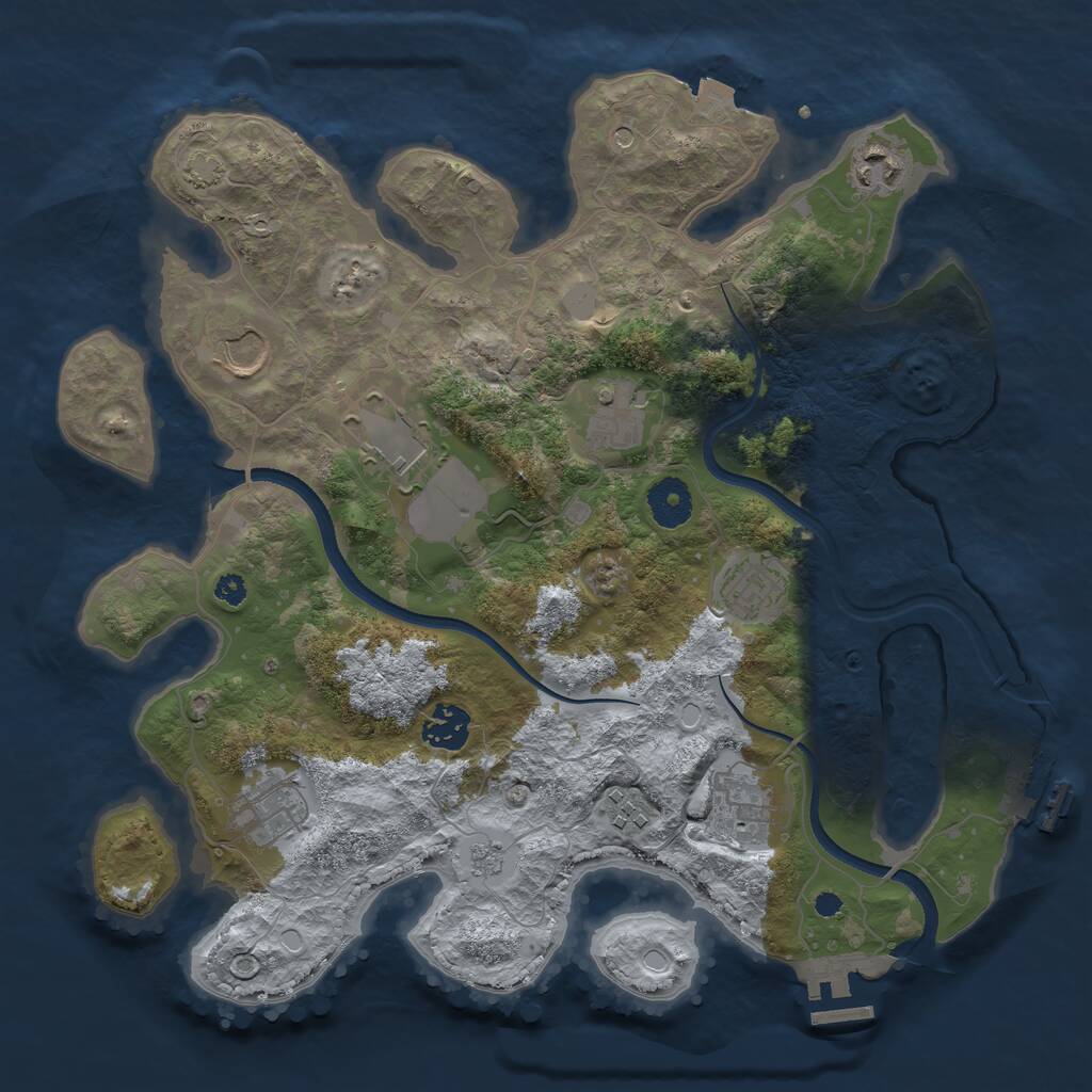 Rust Map: Procedural Map, Size: 3500, Seed: 373643476, 15 Monuments