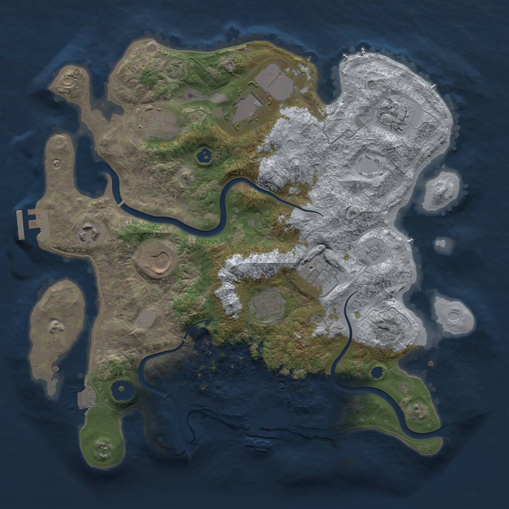 Rust Map: Procedural Map, Size: 3500, Seed: 144724, 14 Monuments