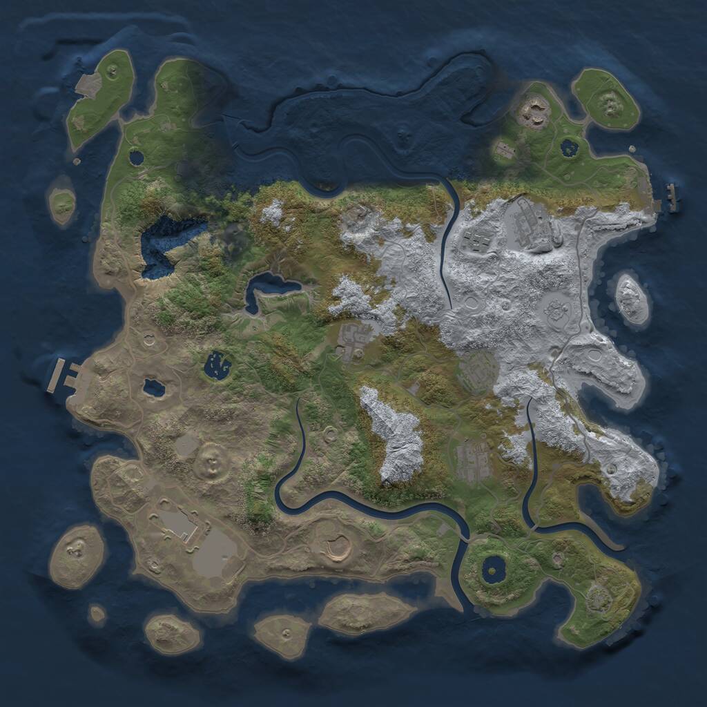 Rust Map: Procedural Map, Size: 4000, Seed: 194706480, 15 Monuments