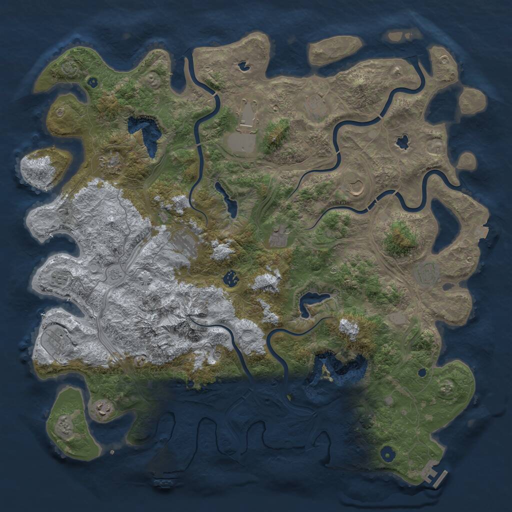 Rust Map: Procedural Map, Size: 5000, Seed: 2012682285, 17 Monuments