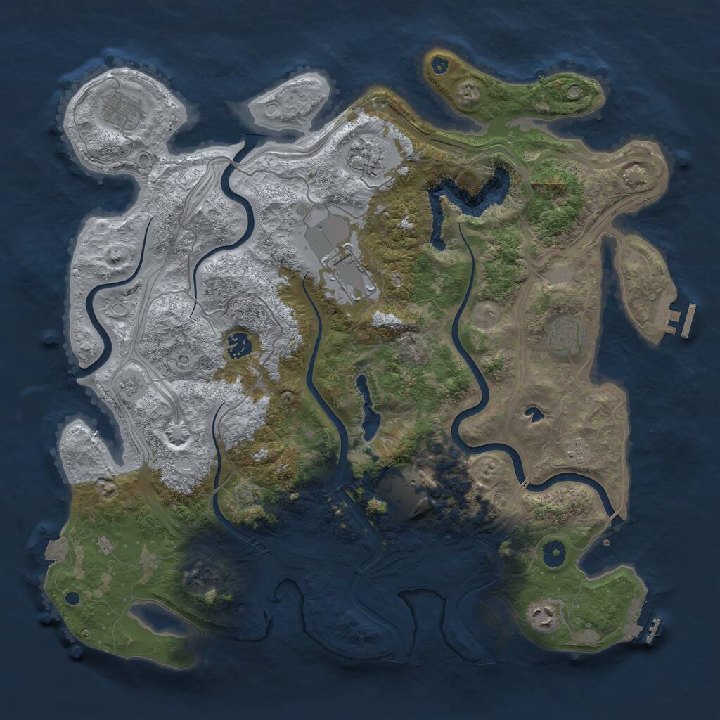 Rust Map: Procedural Map, Size: 4250, Seed: 322136815, 14 Monuments