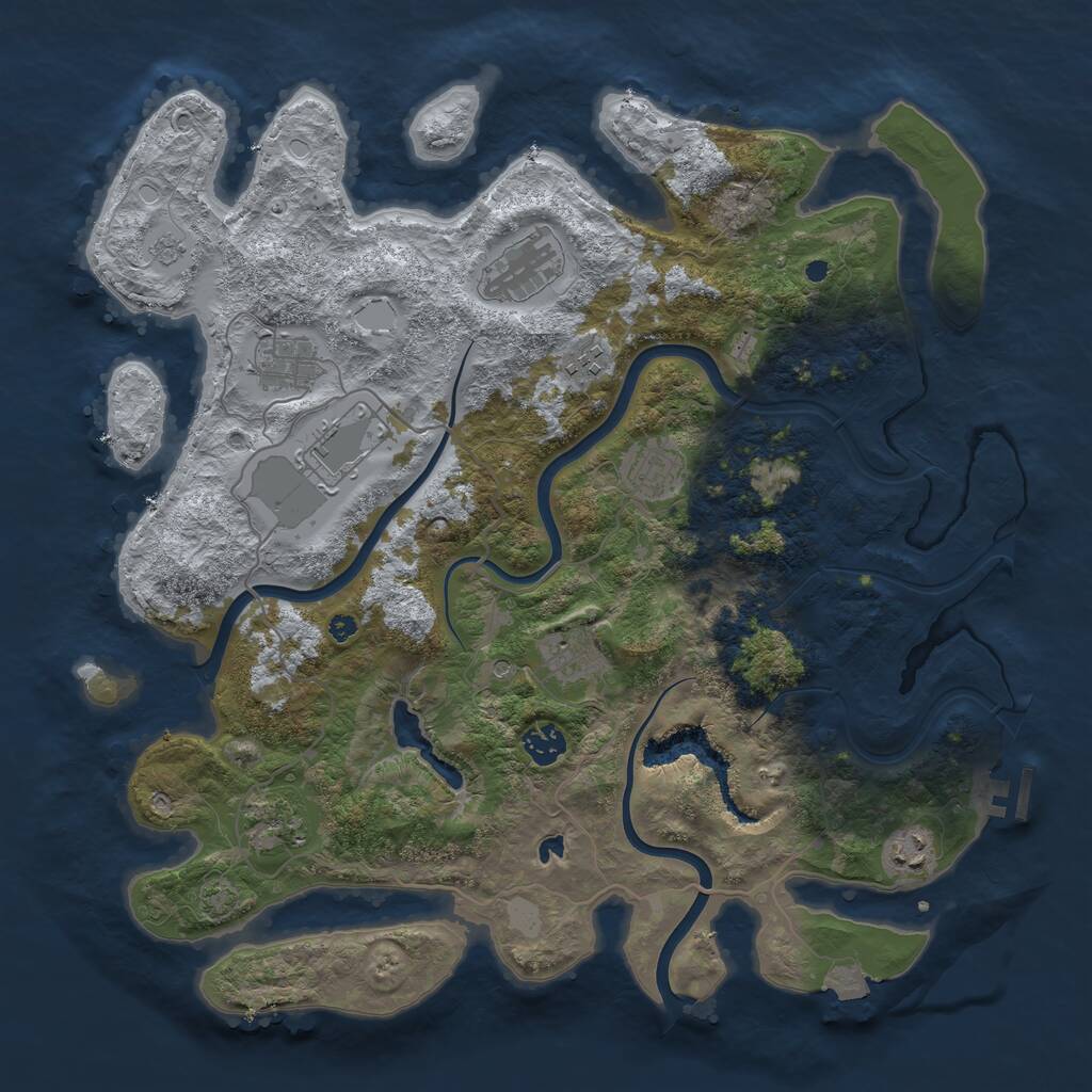 Rust Map: Procedural Map, Size: 4000, Seed: 396297544, 14 Monuments