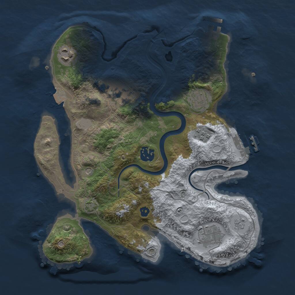 Rust Map: Procedural Map, Size: 3000, Seed: 52820697, 12 Monuments