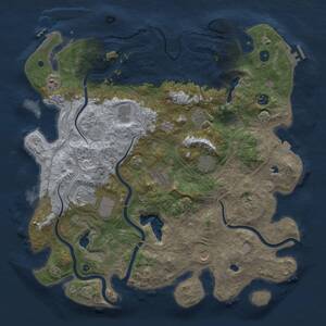 Thumbnail Rust Map: Procedural Map, Size: 4500, Seed: 597347015, 16 Monuments