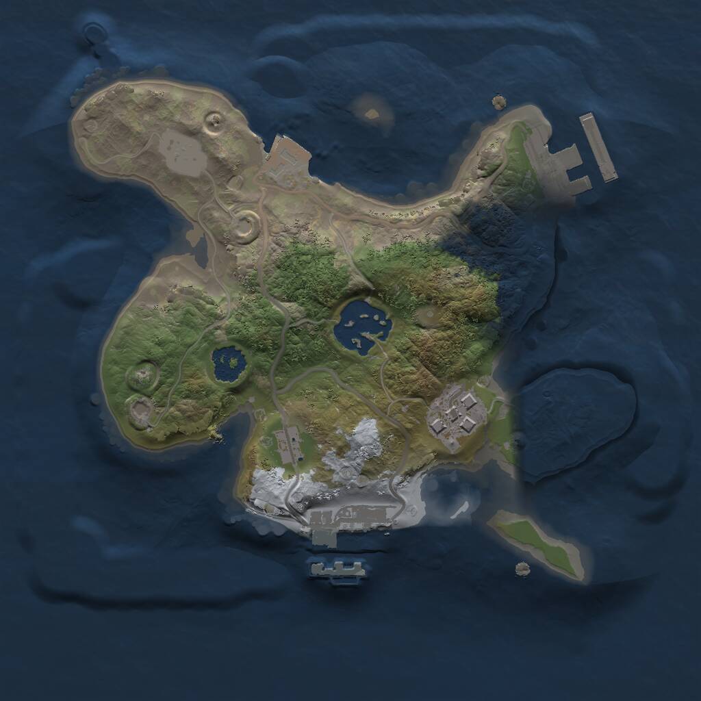 Rust Map: Procedural Map, Size: 2000, Seed: 1006816394, 5 Monuments