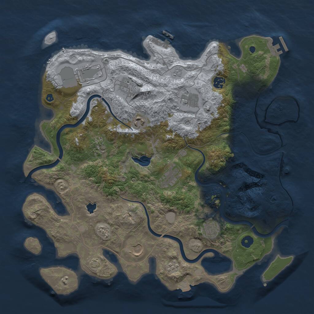 Rust Map: Procedural Map, Size: 4000, Seed: 1415738502, 16 Monuments