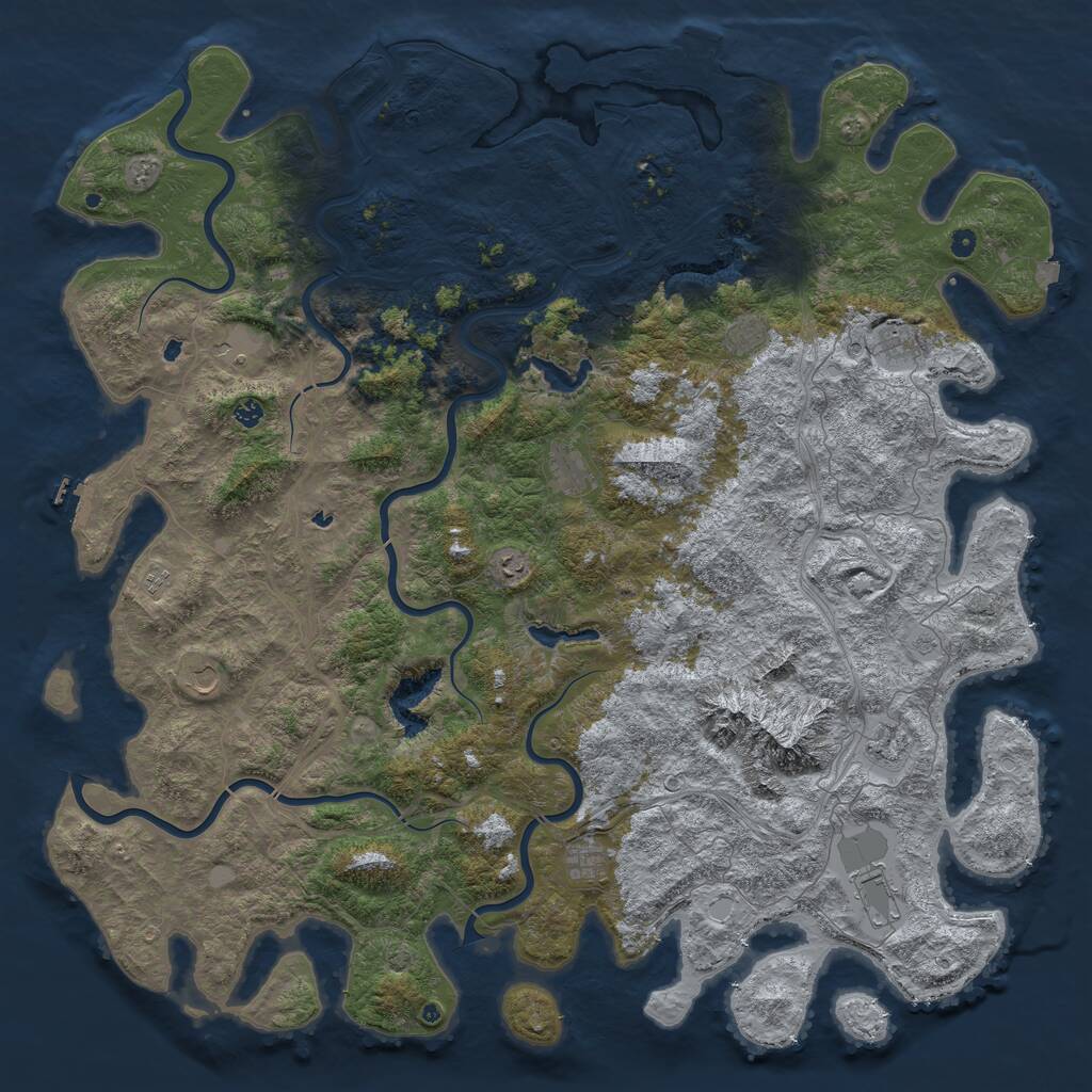 Rust Map: Procedural Map, Size: 6000, Seed: 362201417, 17 Monuments