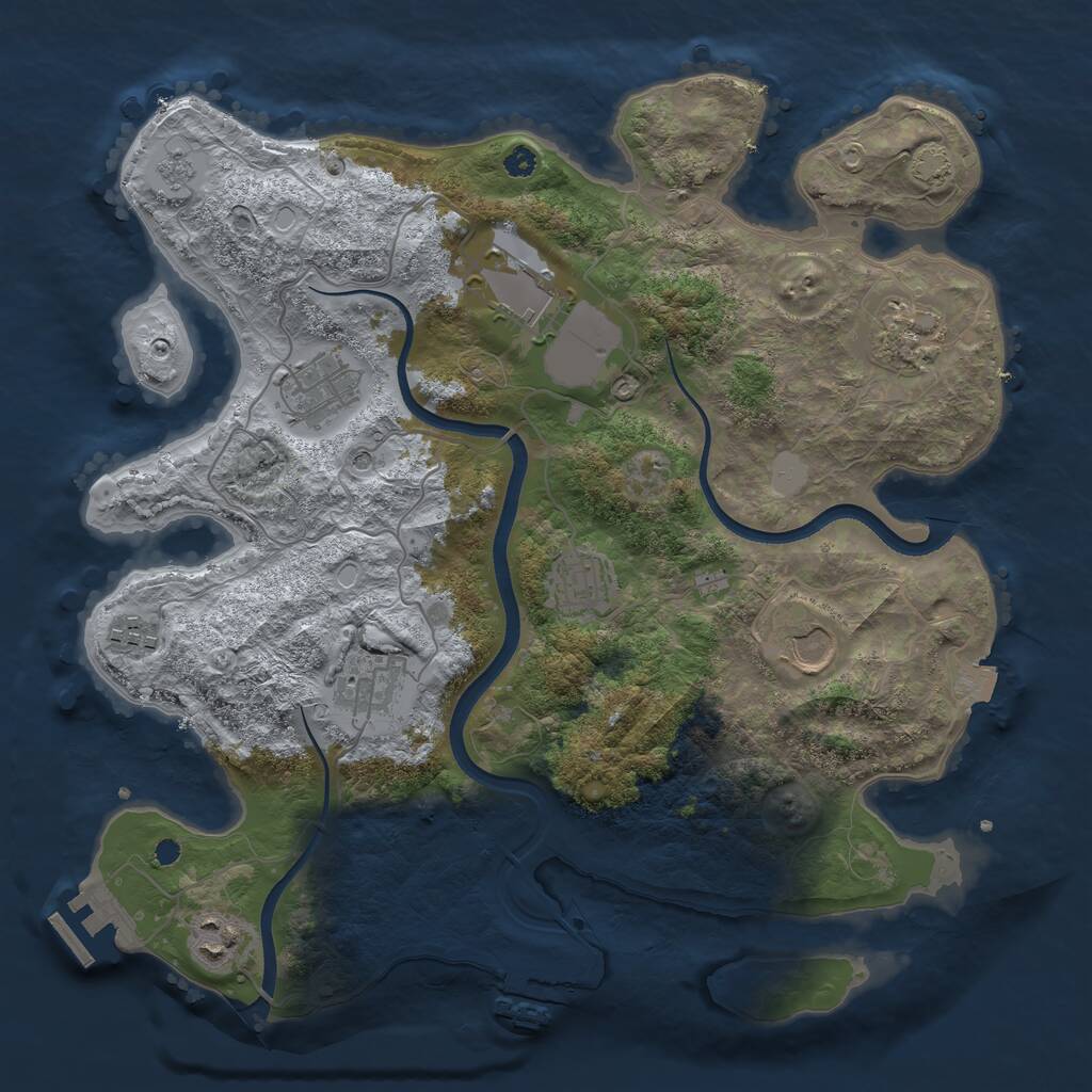 Rust Map: Procedural Map, Size: 3500, Seed: 1475119285, 14 Monuments
