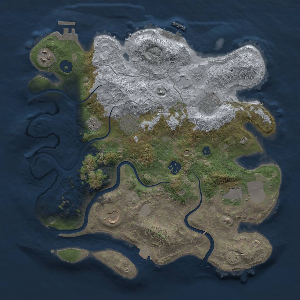Rust Map: Procedural Map, Size: 3500, Seed: 6000000, 13 Monuments