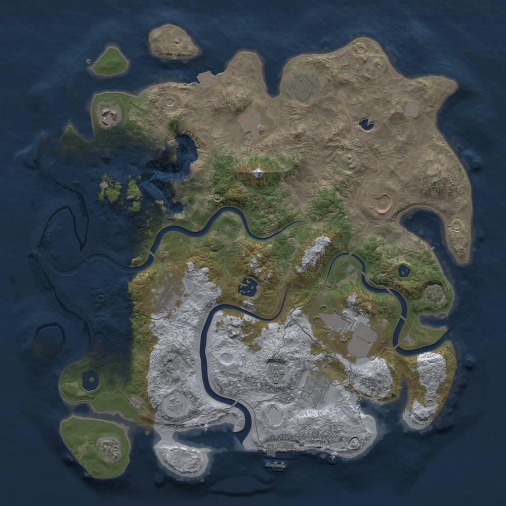 Rust Map: Procedural Map, Size: 4000, Seed: 15218, 15 Monuments