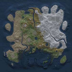 Thumbnail Rust Map: Procedural Map, Size: 3700, Seed: 332633014, 15 Monuments