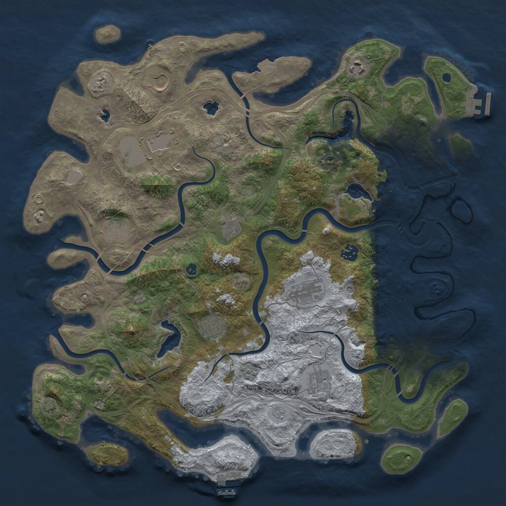 Rust Map: Procedural Map, Size: 4500, Seed: 508680304, 16 Monuments