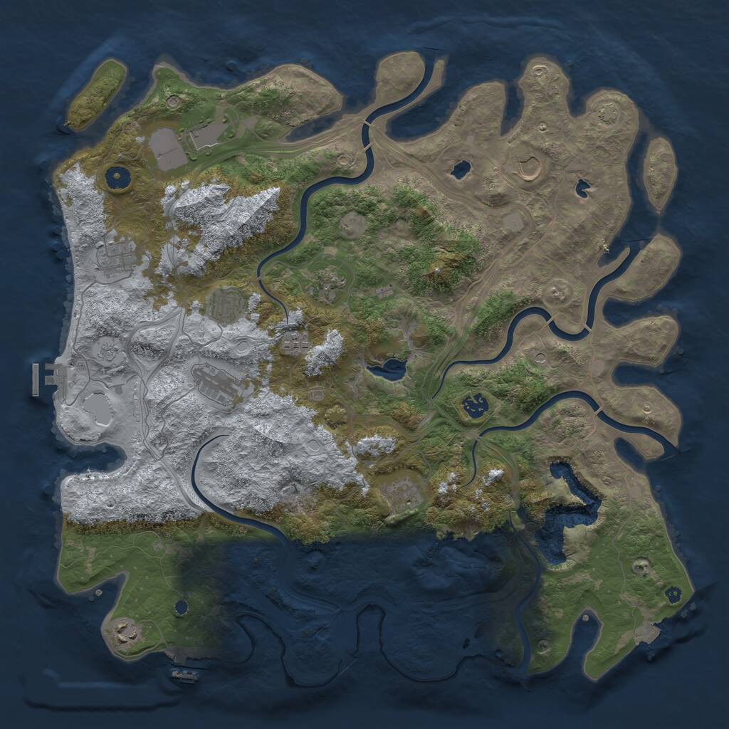 Rust Map: Procedural Map, Size: 4500, Seed: 631298397, 16 Monuments