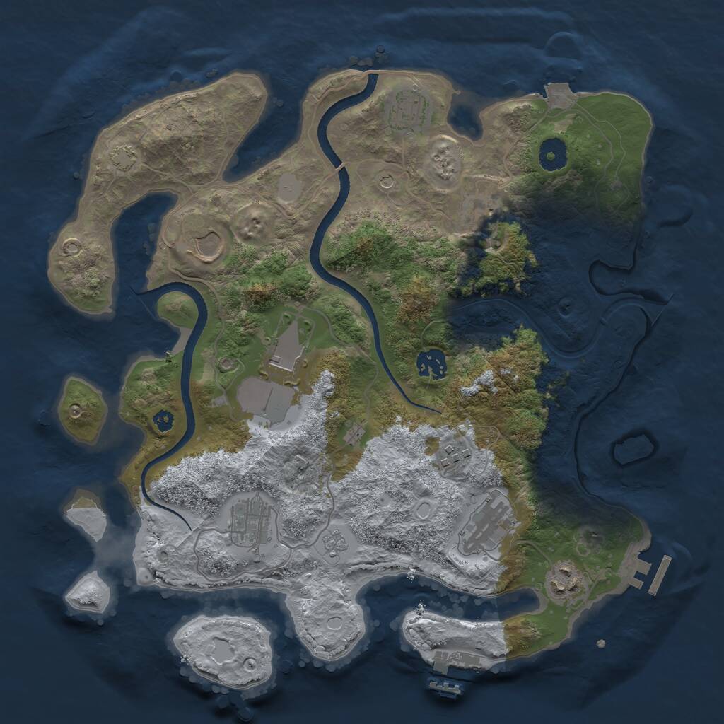 Rust Map: Procedural Map, Size: 3500, Seed: 1331307278, 15 Monuments