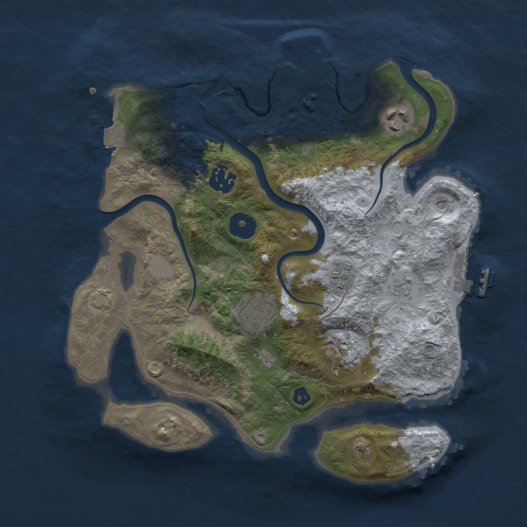 Rust Map: Procedural Map, Size: 3000, Seed: 716510293, 11 Monuments