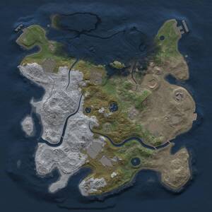 Thumbnail Rust Map: Procedural Map, Size: 3500, Seed: 11099, 14 Monuments