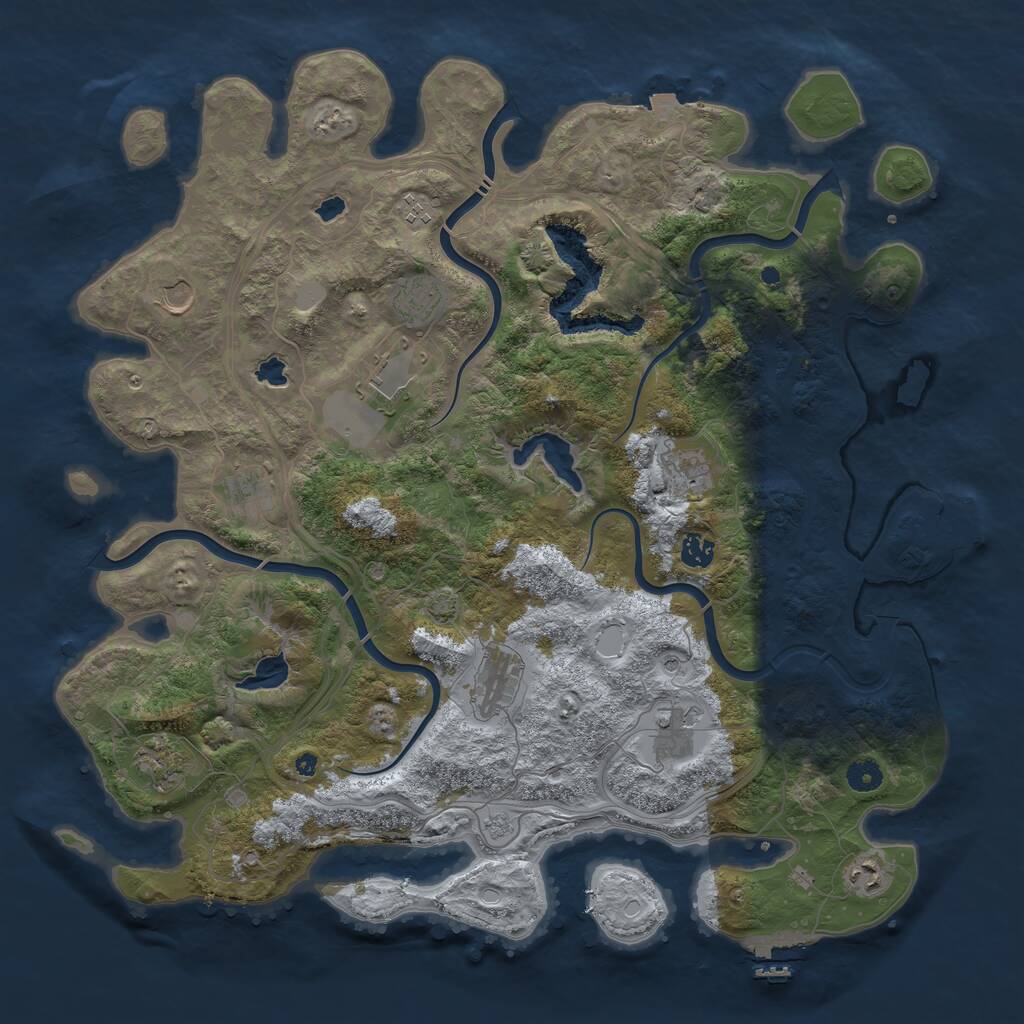 Rust Map: Procedural Map, Size: 4500, Seed: 79887251, 17 Monuments