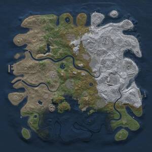 Thumbnail Rust Map: Procedural Map, Size: 4200, Seed: 1001852374, 16 Monuments