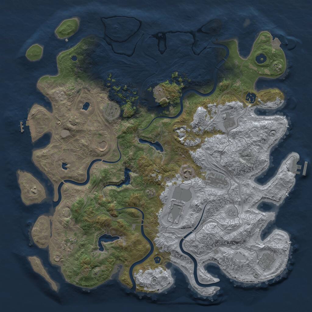 Rust Map: Procedural Map, Size: 4500, Seed: 50003, 17 Monuments