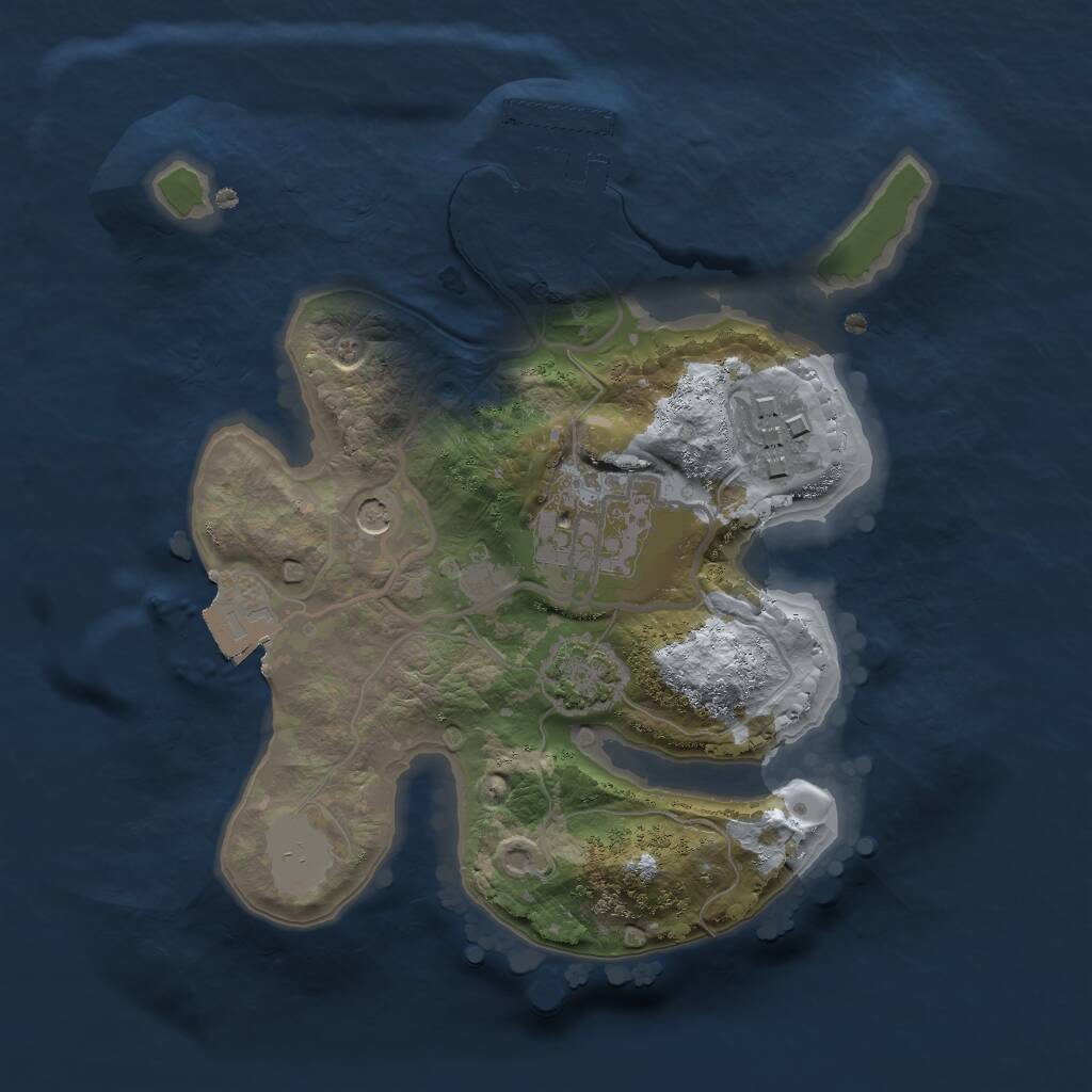 Rust Map: Procedural Map, Size: 2000, Seed: 1350297615, 6 Monuments