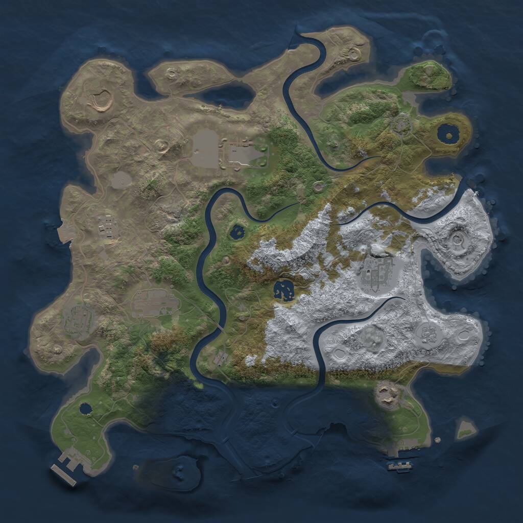 Rust Map: Procedural Map, Size: 3600, Seed: 903106, 14 Monuments