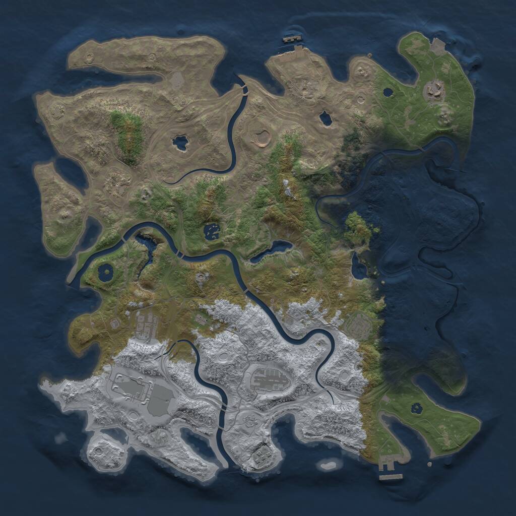 Rust Map: Procedural Map, Size: 4500, Seed: 21812, 15 Monuments