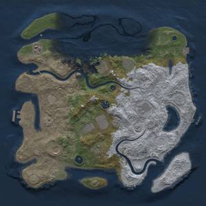 Thumbnail Rust Map: Procedural Map, Size: 3800, Seed: 2021633044, 15 Monuments
