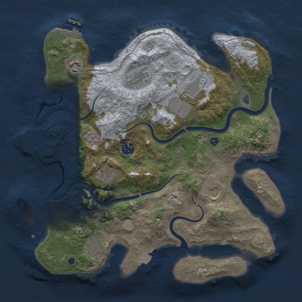 Rust Map: Procedural Map, Size: 3500, Seed: 82967941, 14 Monuments