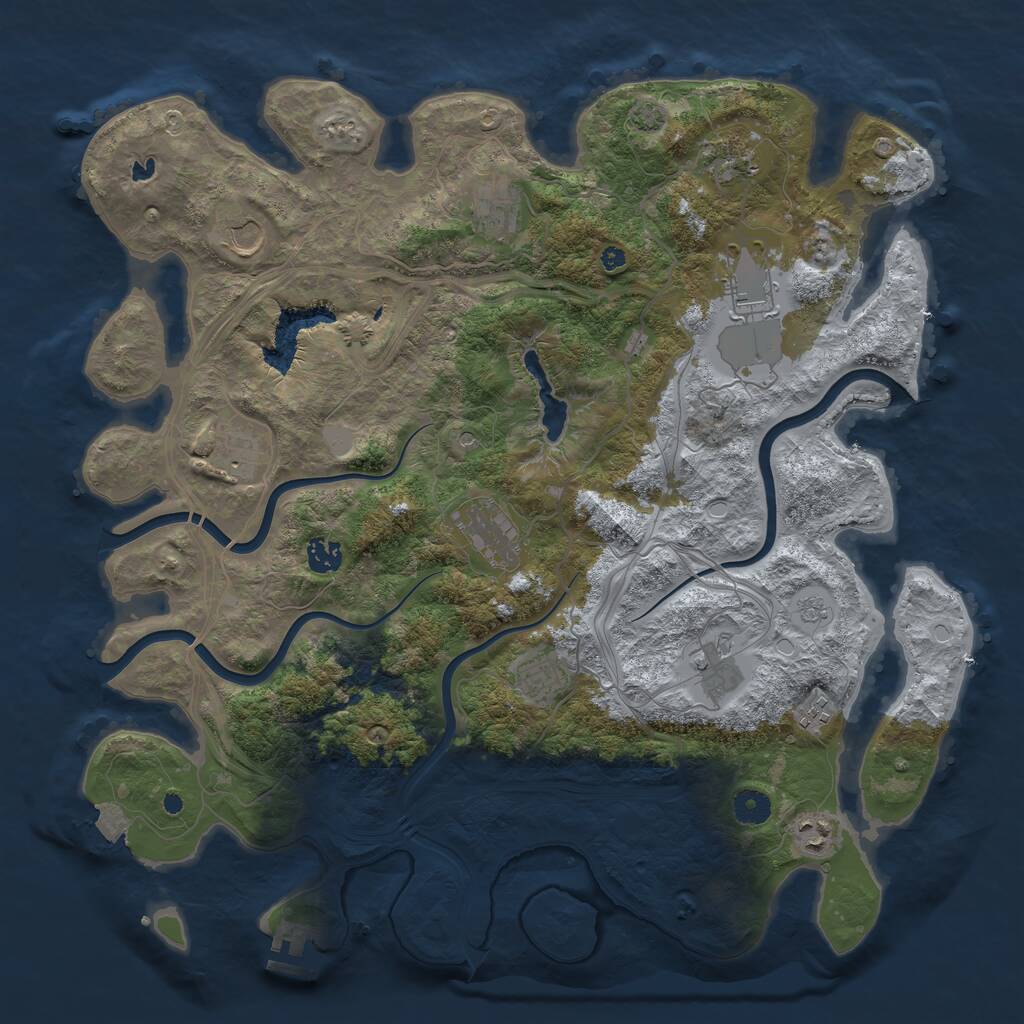 Rust Map: Procedural Map, Size: 4250, Seed: 200826, 16 Monuments