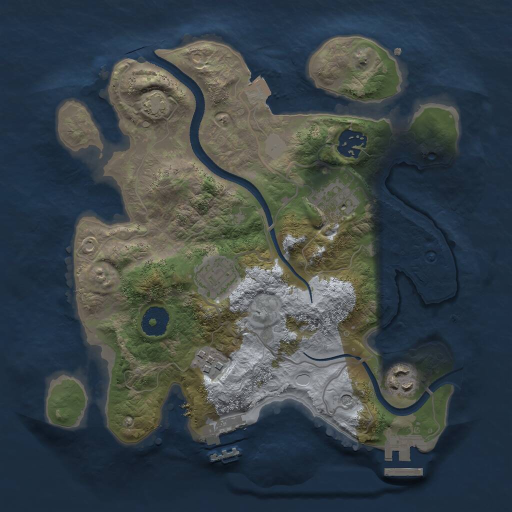 Rust Map: Procedural Map, Size: 2700, Seed: 1787227281, 10 Monuments