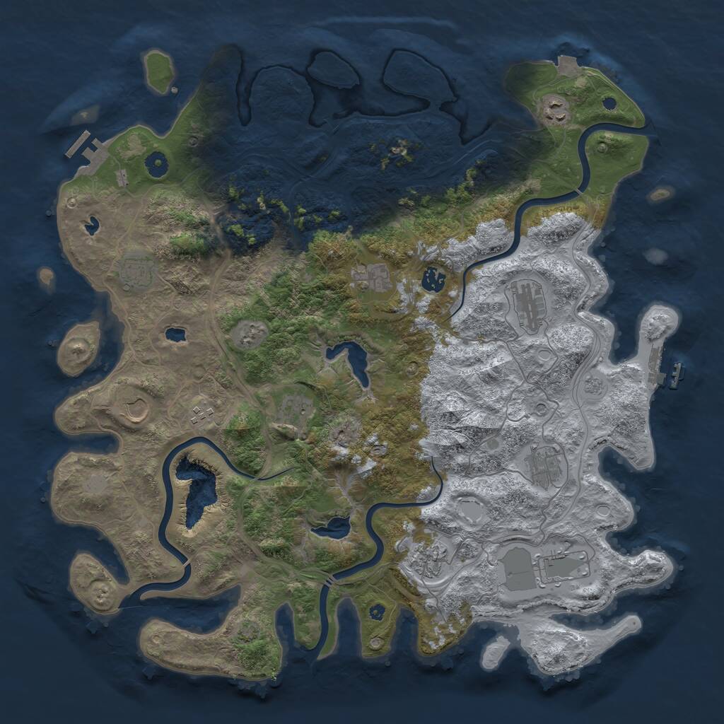 Rust Map: Procedural Map, Size: 4500, Seed: 131302294, 17 Monuments