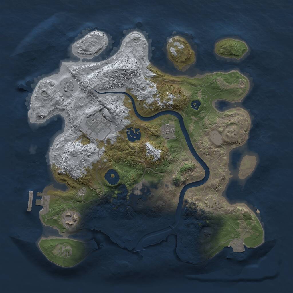 Rust Map: Procedural Map, Size: 3000, Seed: 1563313645, 10 Monuments
