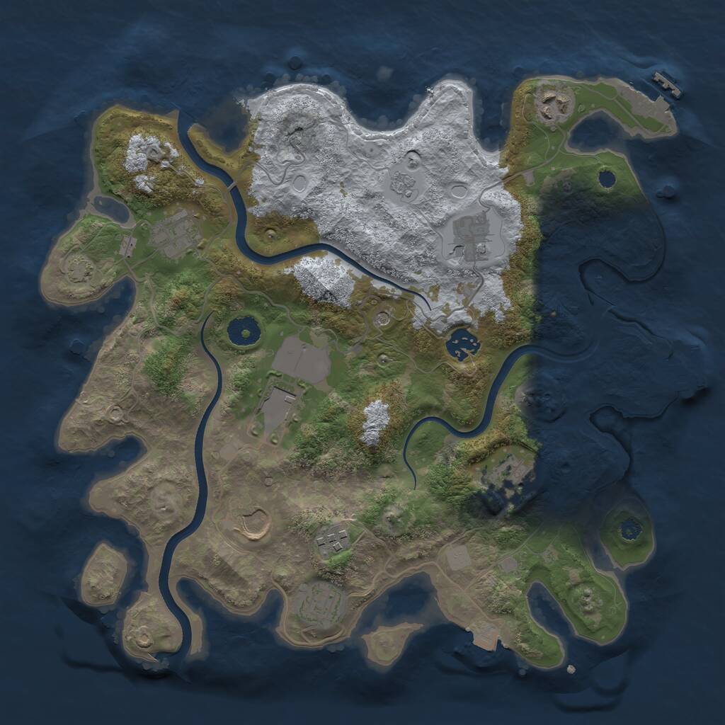 Rust Map: Procedural Map, Size: 3500, Seed: 2139596718, 15 Monuments
