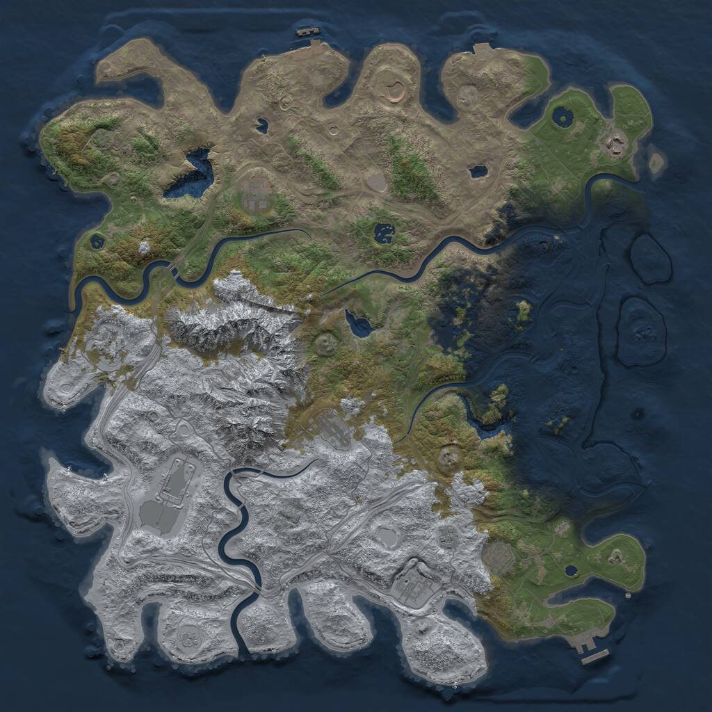 Rust Map: Procedural Map, Size: 5050, Seed: 59173, 17 Monuments