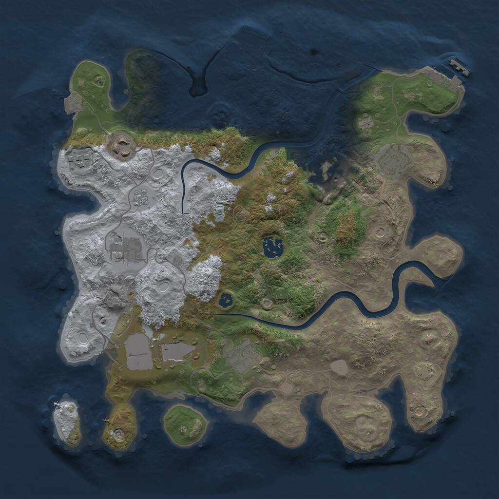 Rust Map: Procedural Map, Size: 3500, Seed: 24578, 14 Monuments