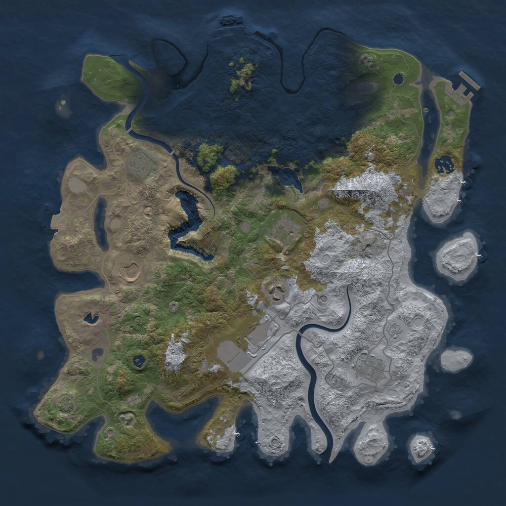 Rust Map: Procedural Map, Size: 4000, Seed: 1608282082, 14 Monuments