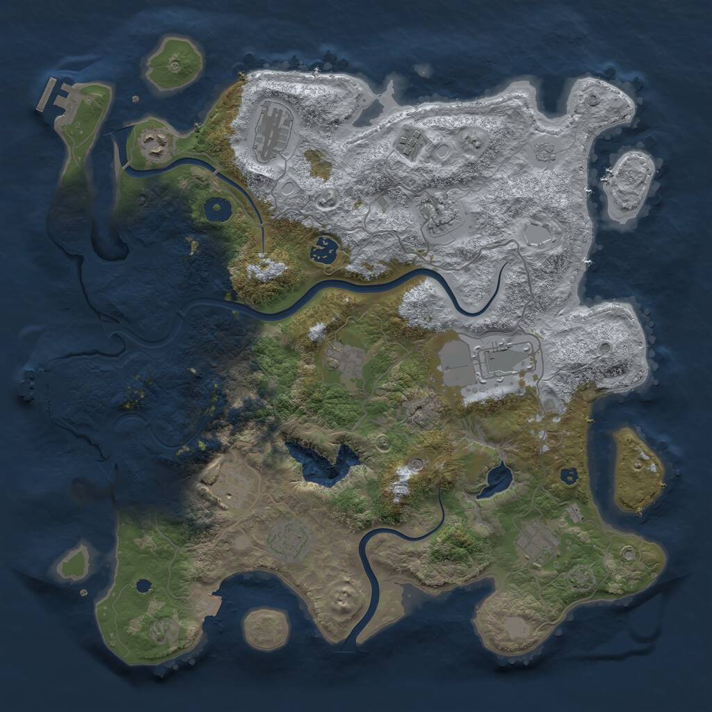 Rust Map: Procedural Map, Size: 4000, Seed: 1976177224, 16 Monuments