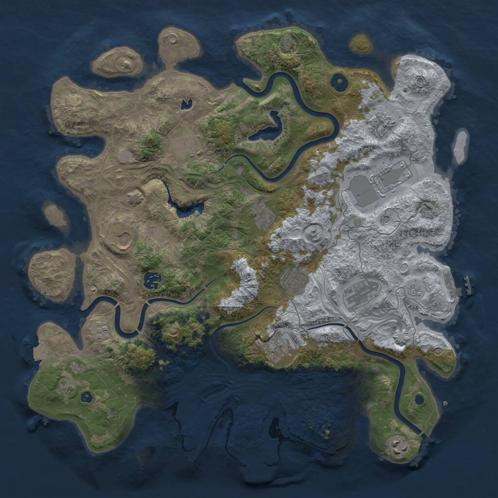 Rust Map: Procedural Map, Size: 4250, Seed: 318060878, 17 Monuments