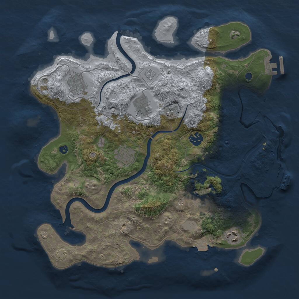 Rust Map: Procedural Map, Size: 3400, Seed: 985210447, 13 Monuments